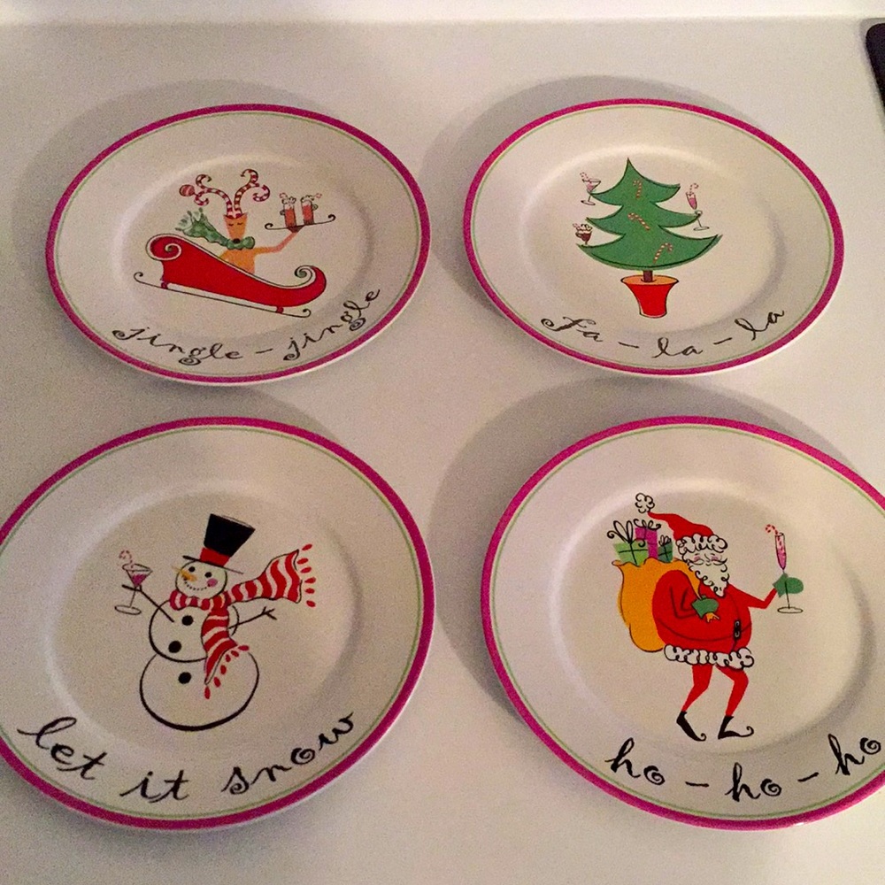 Adorable whimsical Christmas themed salad plates